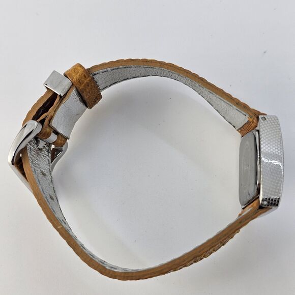 Roberto Cavalli 31MM Curvi Silver Tone Honey Leather Strap Women\'s‎ Watch main image 11
